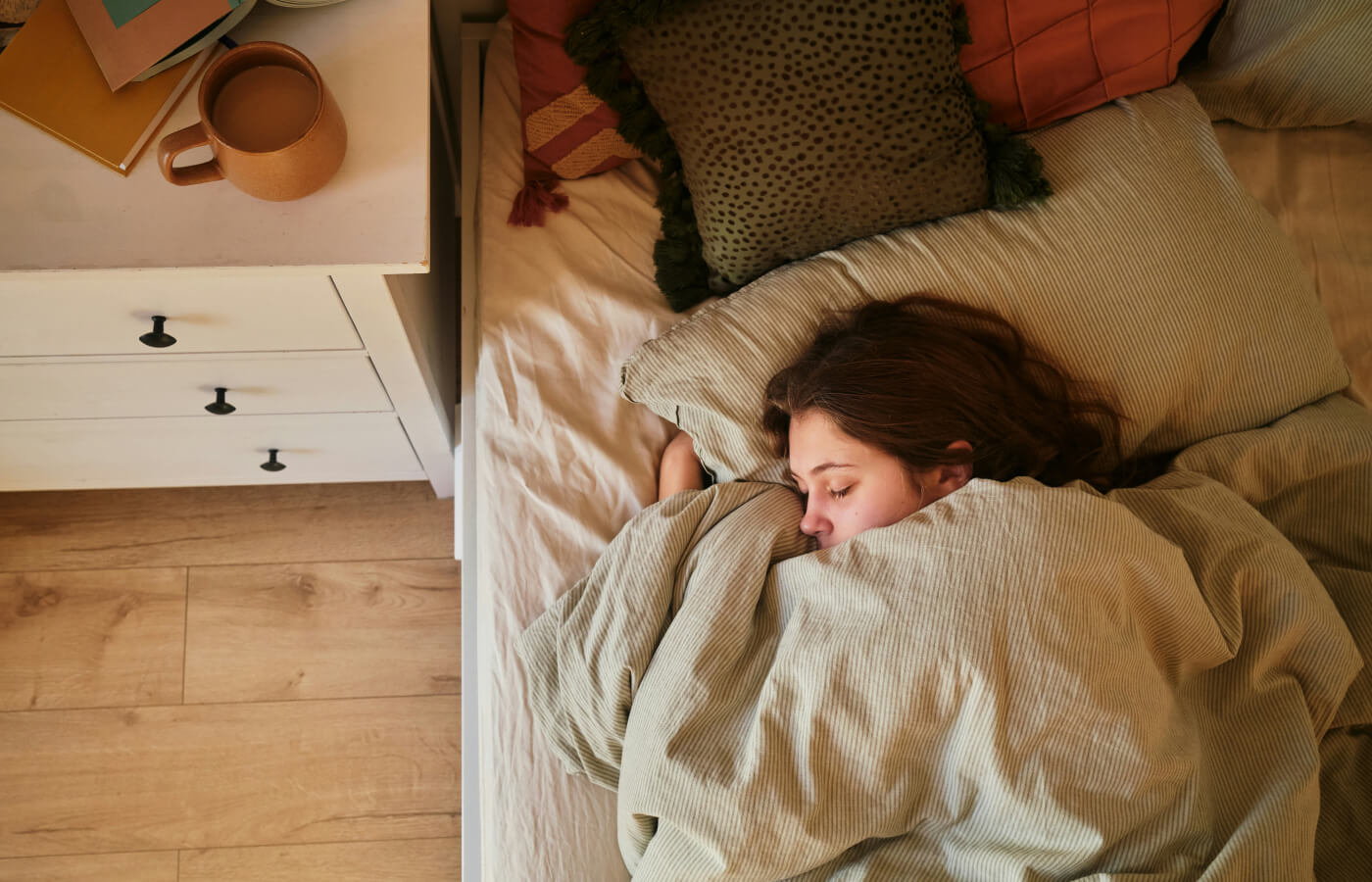 woman sleeping in bed